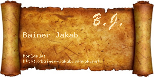 Bainer Jakab névjegykártya